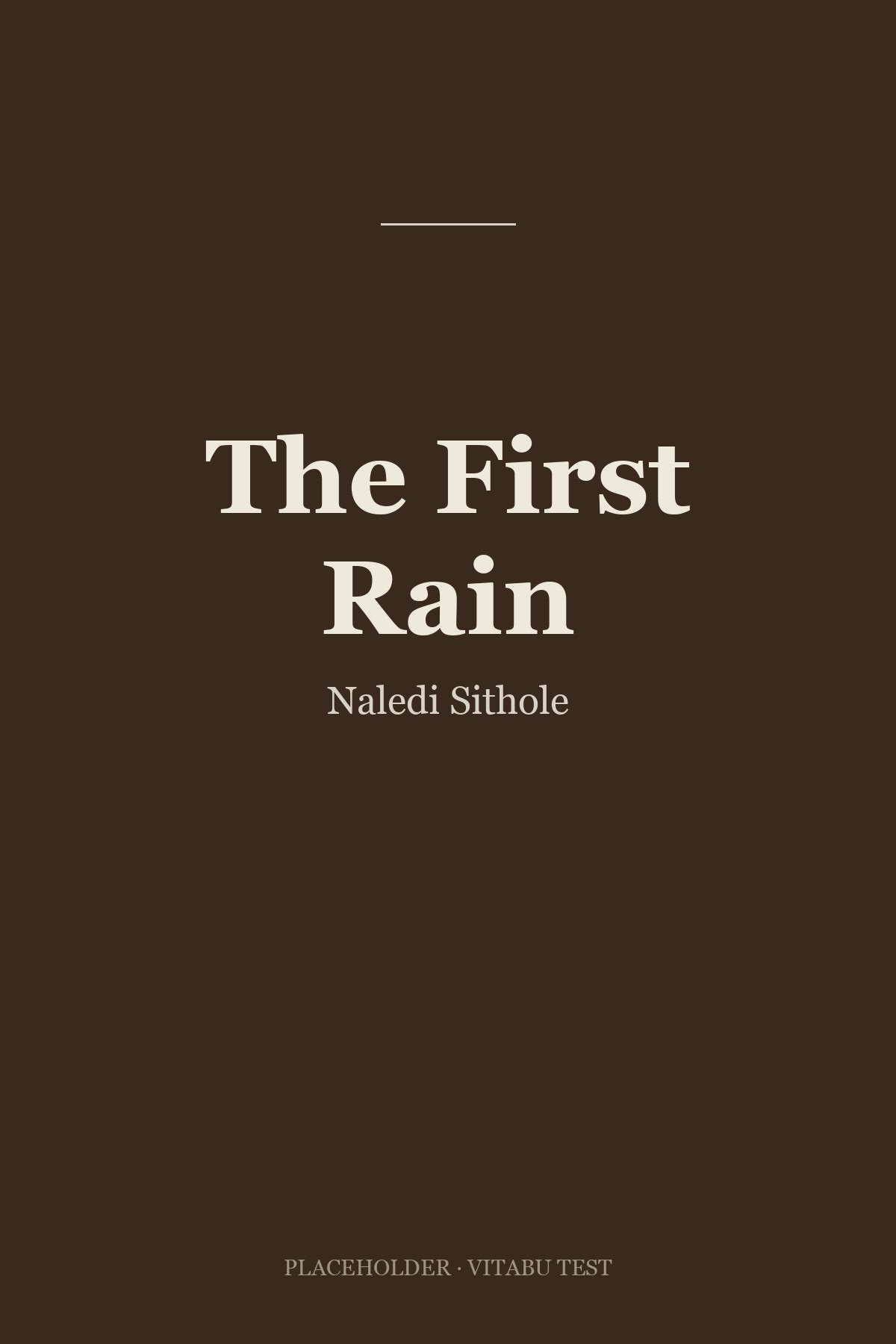 The First Rain