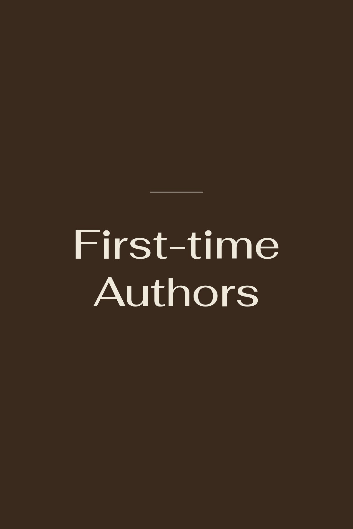 First-time Authors